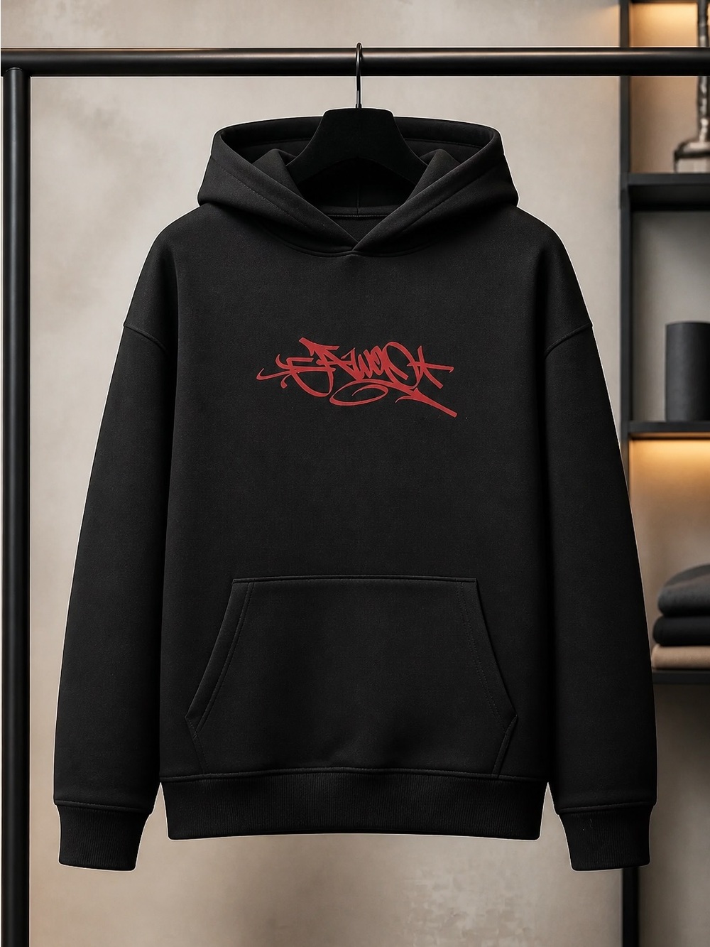 NWT Art Society Clothing X Retro Kings Black Graffiti Hoodie with Carousel - 3XL